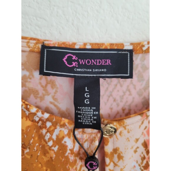 NEW C Wonder By Christian Siriano Python Midi Dress Size Large Hi Low Hem - Picture 7 of 10